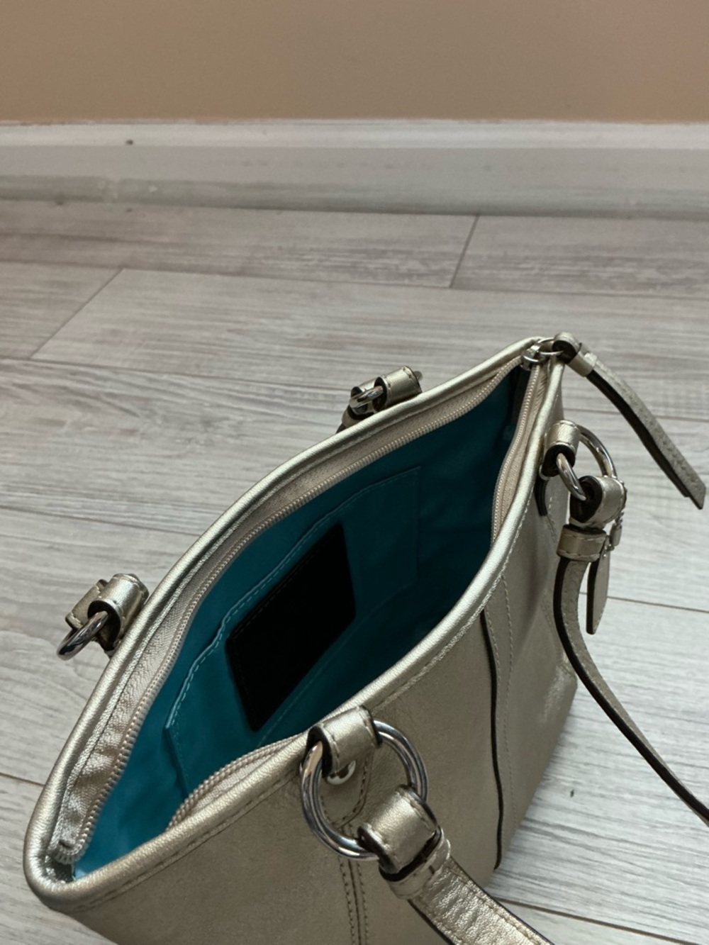 Coach Metallic Gold Tote - Picture 7 of 8